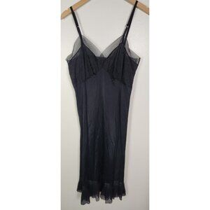 Vintage Van Raalte Women's Sz. 36 Navy Blue Adjustable Midi Dress